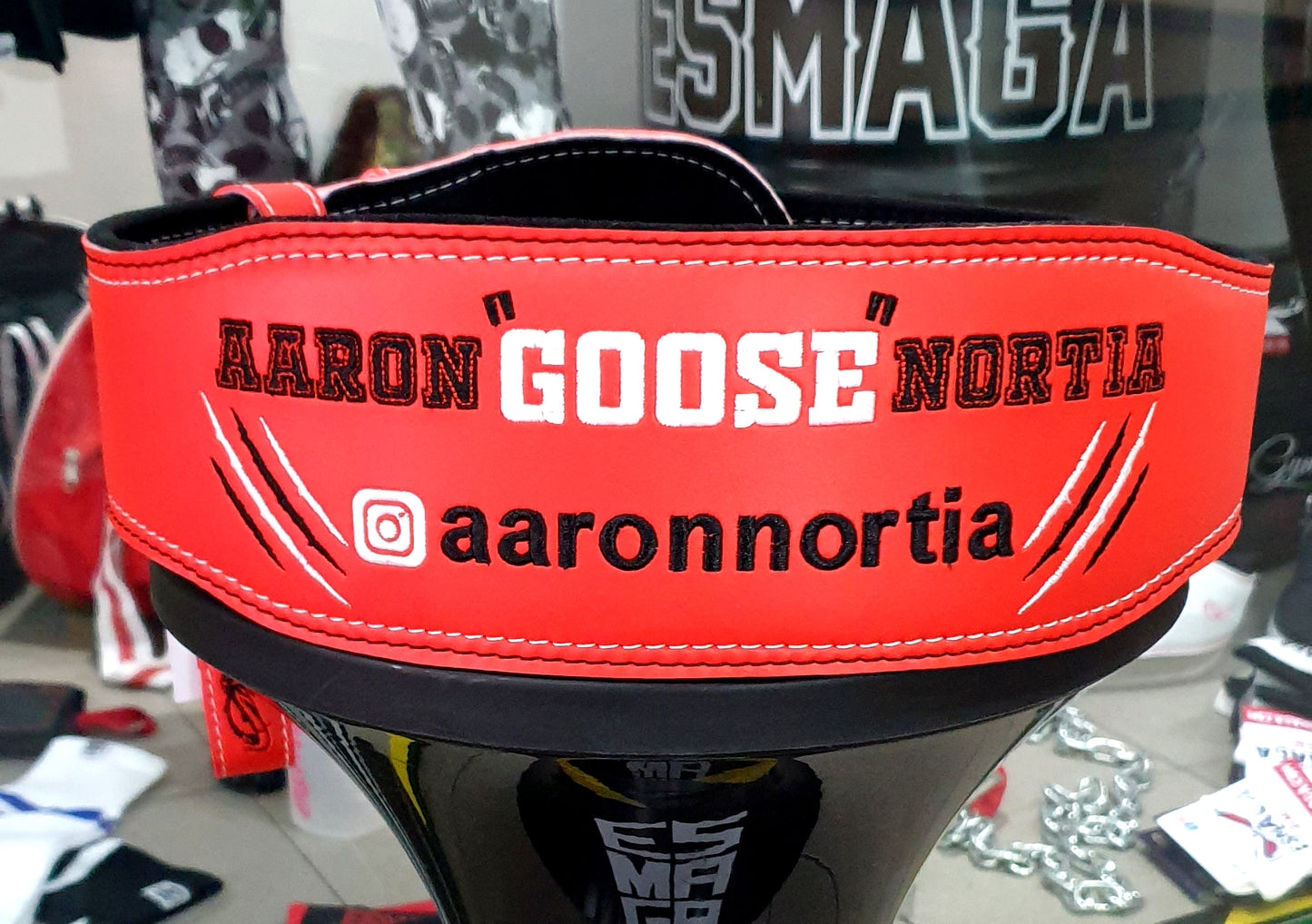 EMBROIDERY - ESMAGA Black & White Belt (personalized only with name/letters)