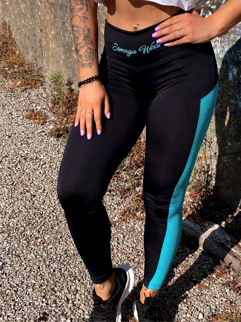 BLACK&TOURQUOISE SEA leggings