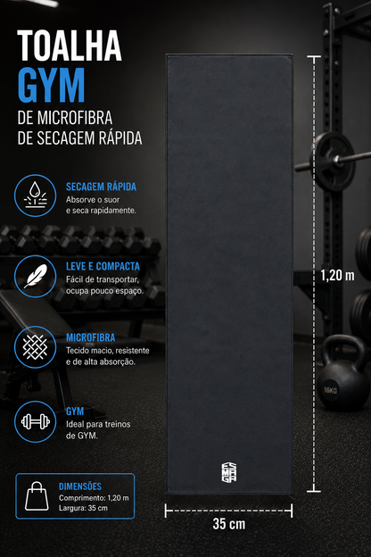 Toalla Microfibra Negra (Personalizable)