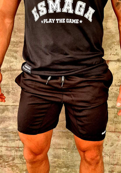 Shorts negros con logo 3D del equipo