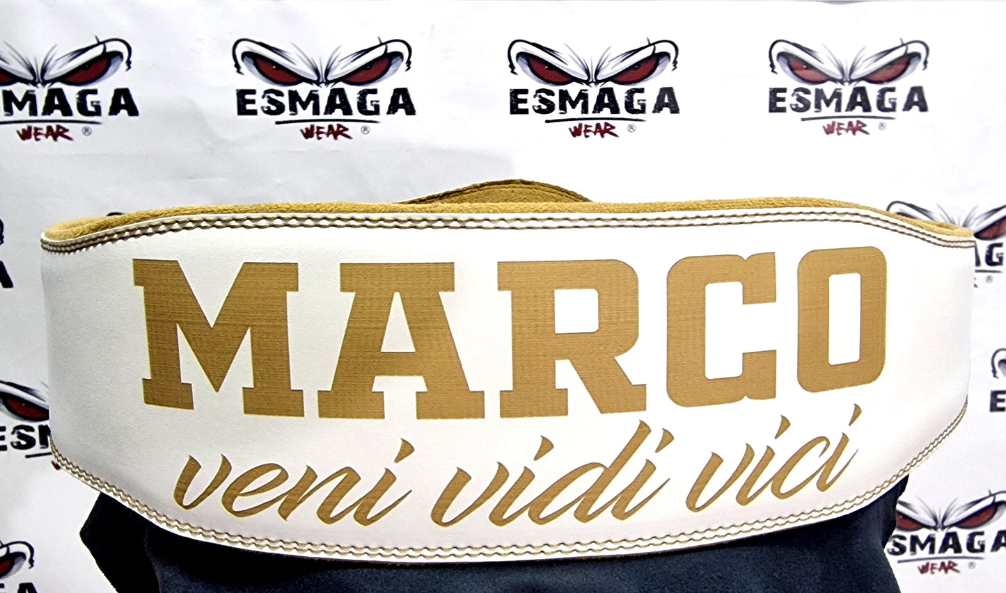 BORDADO - ESMAGA Black &amp; White Belt (personalizado solo con nombre/letras)