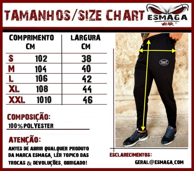 SKINNY ESMAGA Pants - BLACK NEW LOGO - 100% Polyester (Customisable)